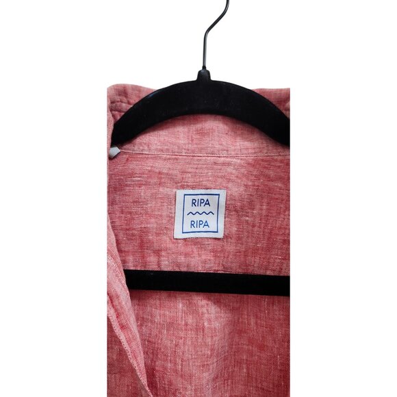 RIPA RIPA Capri Linen Shirt Men Pink Size M - Picture 6 of 11